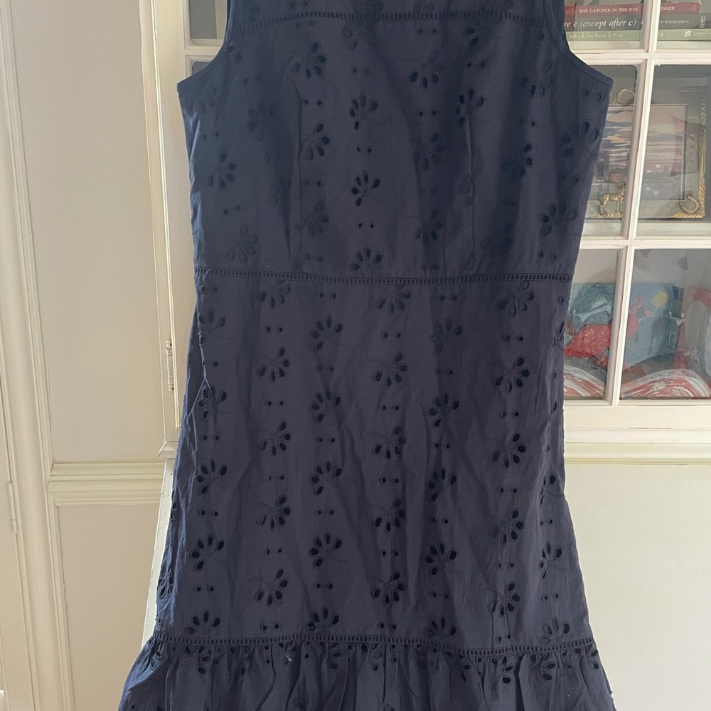 Ann Taylor navy eyelet dress